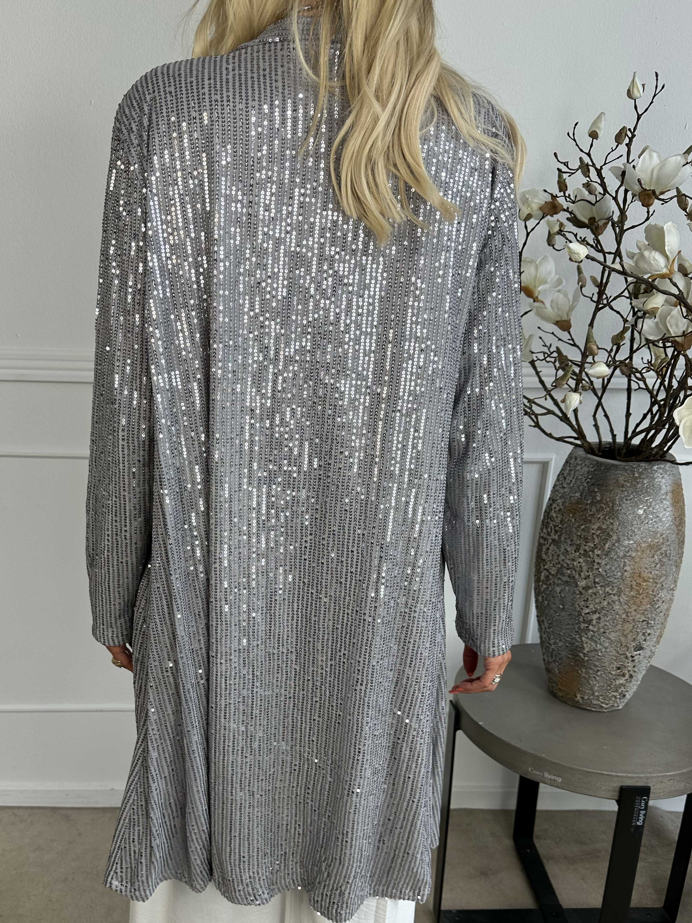 Rosa Glitter - Cardigan med pailletter